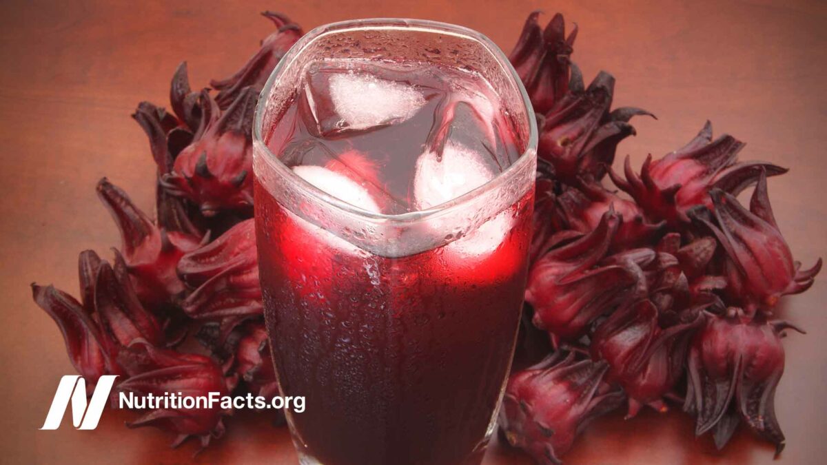 glass of hibiscus tea, iced