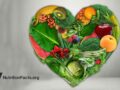 illustration of fruits and vegetables in the shape of a heart