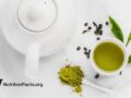 green tea and white teapot