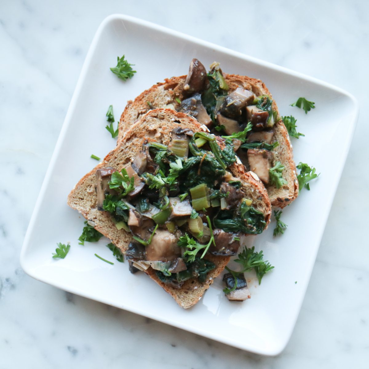 Portobellos & Greens on Toast Recipe