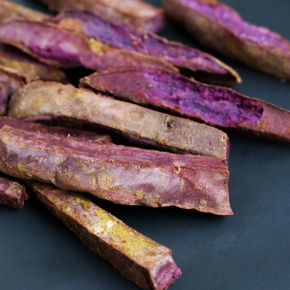 baked purple sweet potato fries