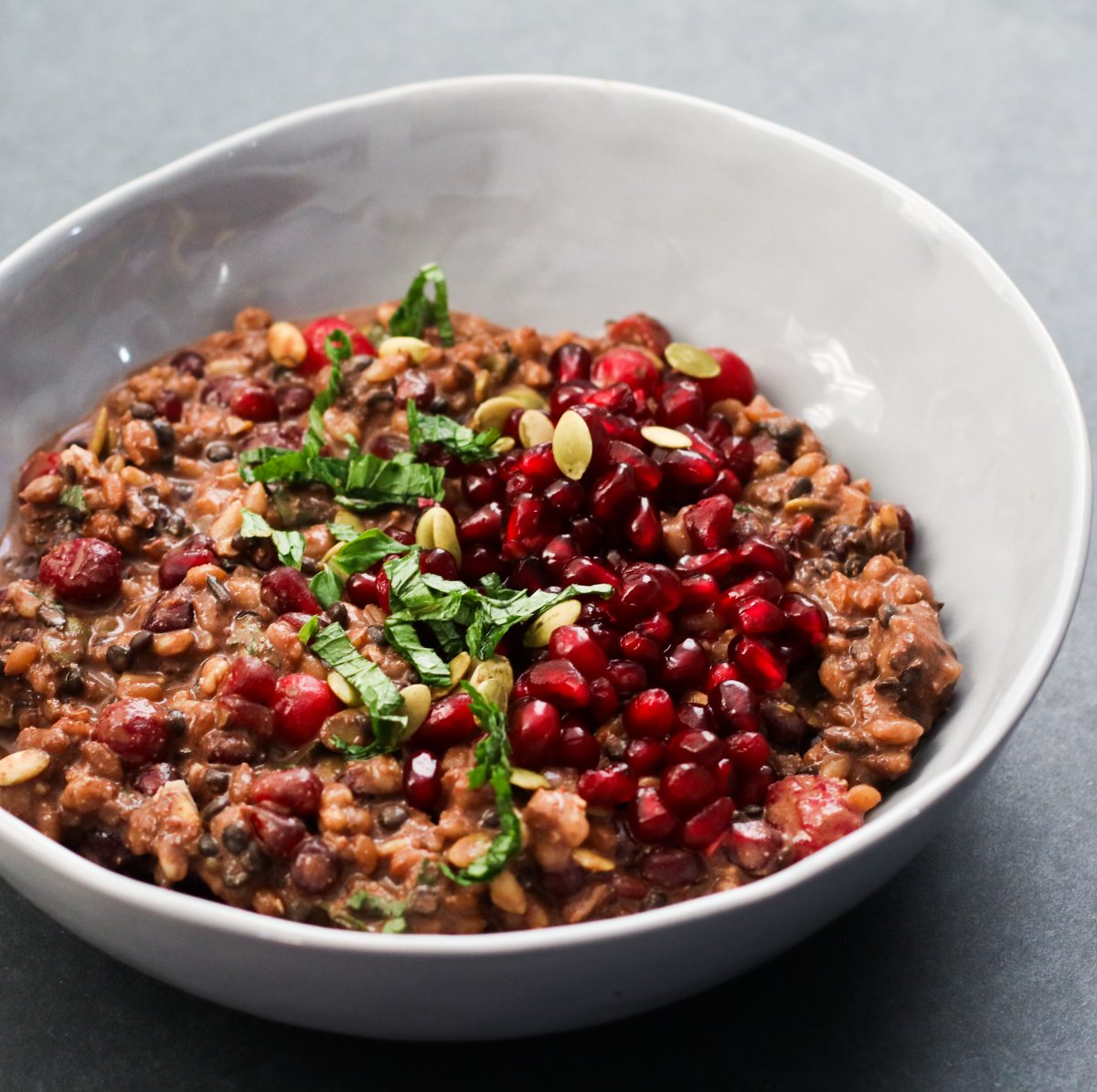Tart and Tangy Cran-Chocolate Pomegranate BROL Bowl Recipe