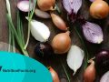 natural organic onions of different varieties