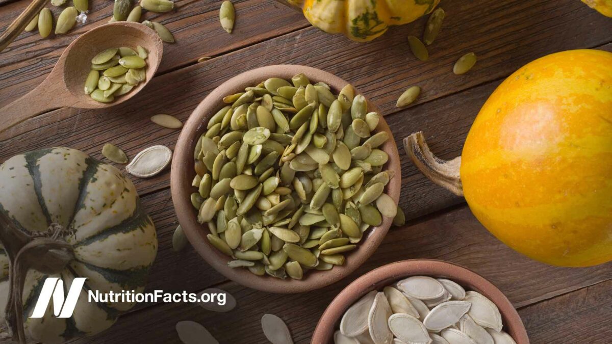 top shot of gourds and seeds