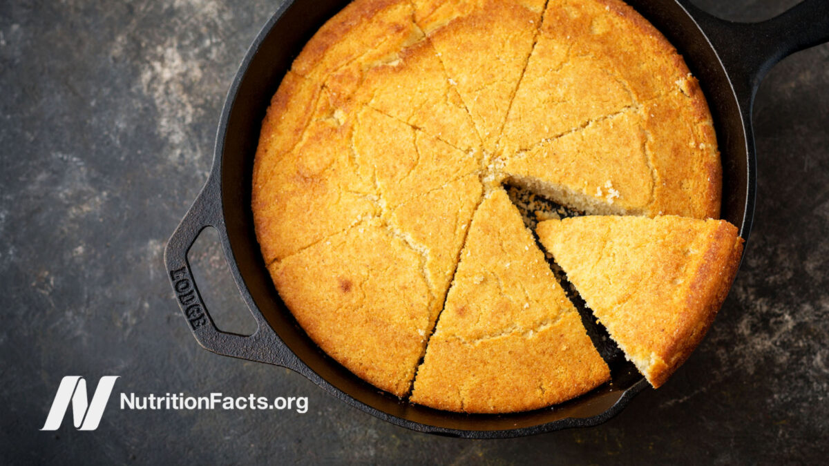 Cast iron skillet with corn bread