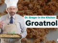 Dr. Greger with pan of groatnola
