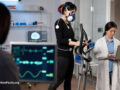 Women in a lab taking a VO2 max test
