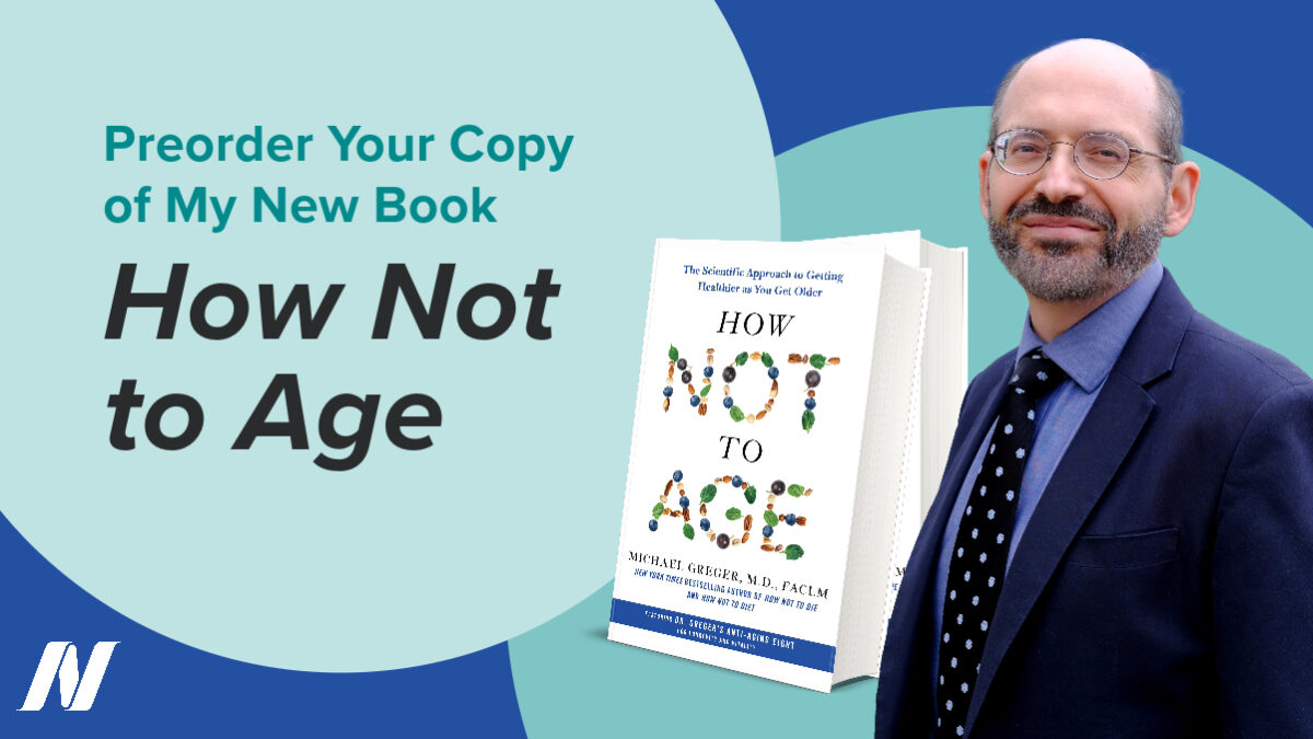 Dr. Greger pictured with his new book