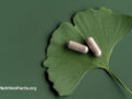 Gingko supplements on a gingko leaf