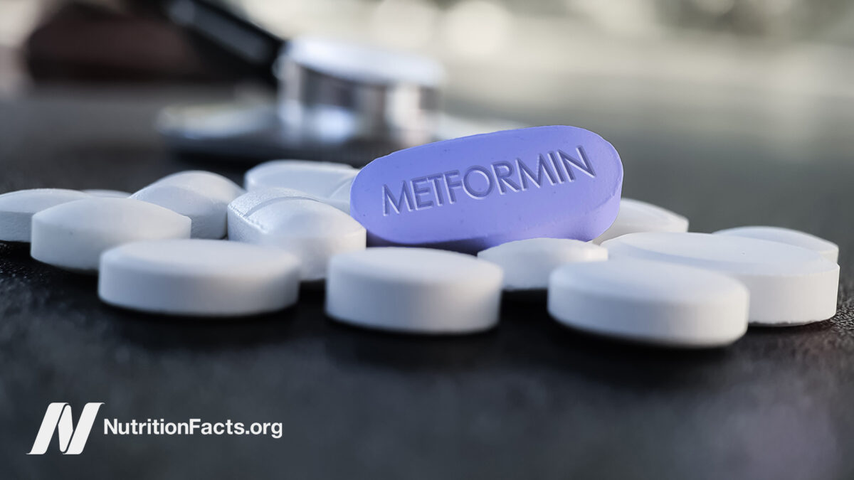 Tablets labeled metformin on a table