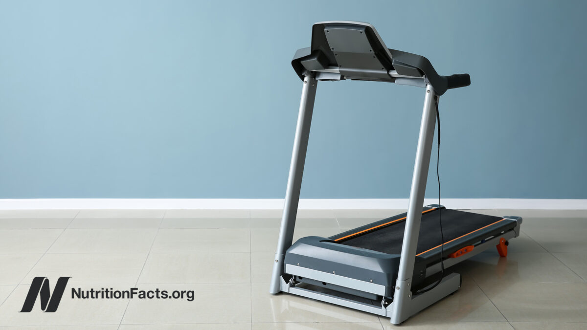 A treadmill in a clear room