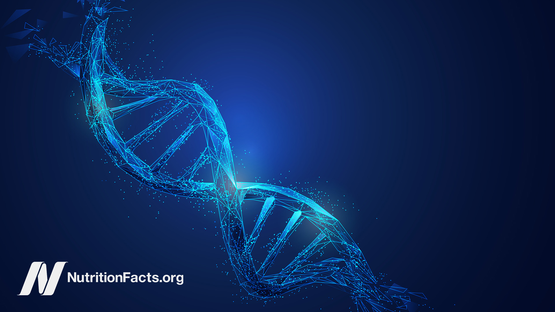 Drawing of a double helix on a blue background
