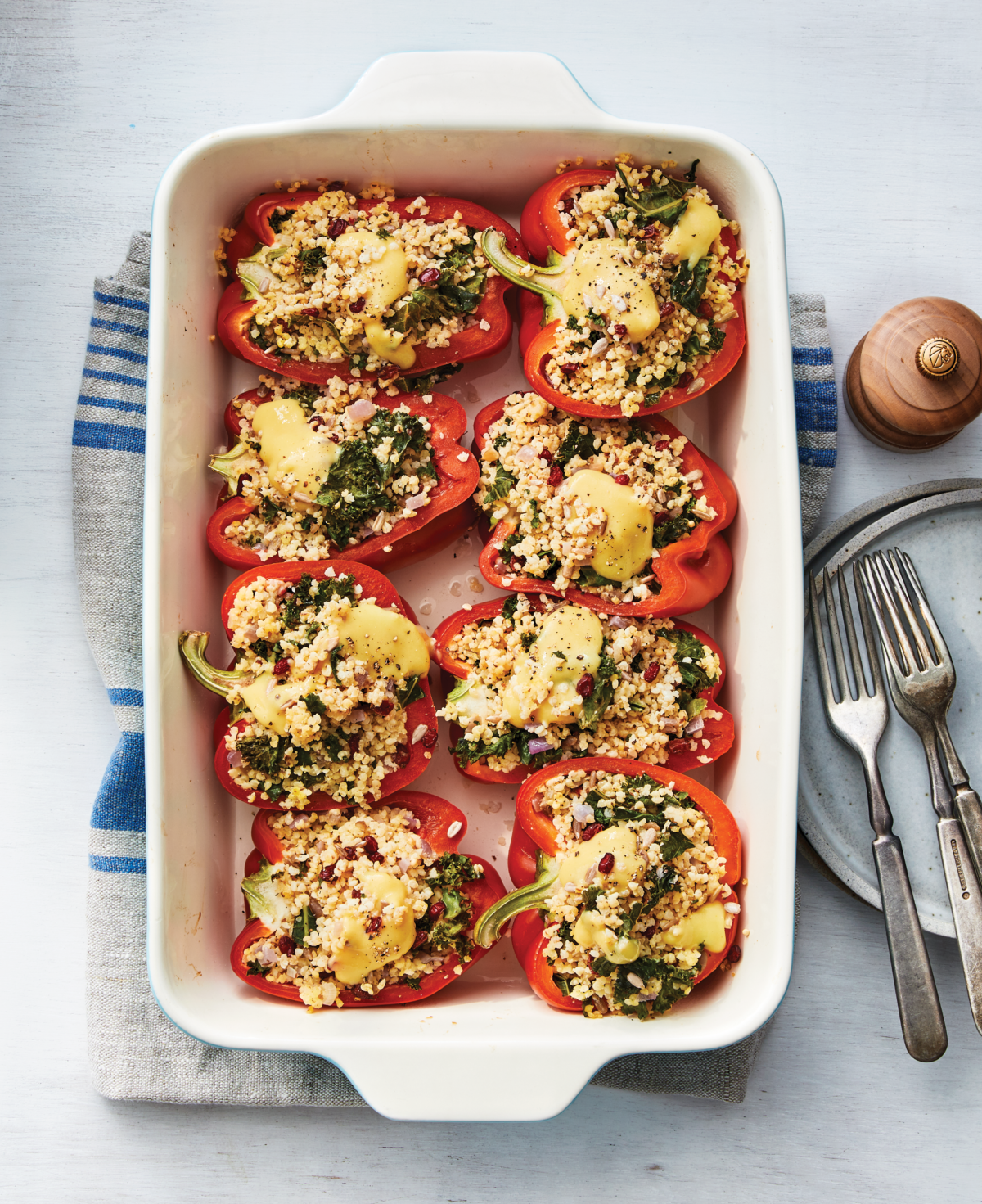 Kale and Millet–Stuffed Bell Peppers Recipe