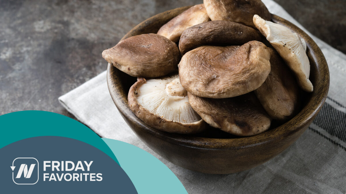 bowl of raw mushrooms