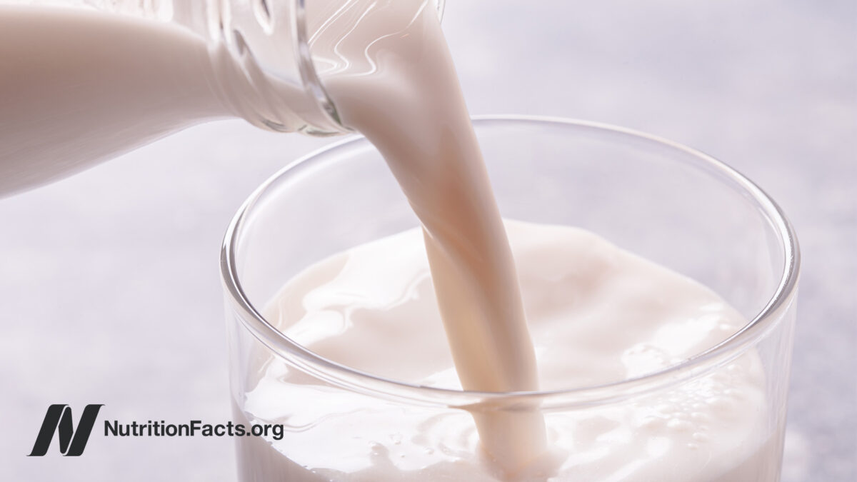 Milk pouring into a glass