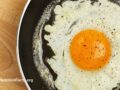 Fried egg on a skillet