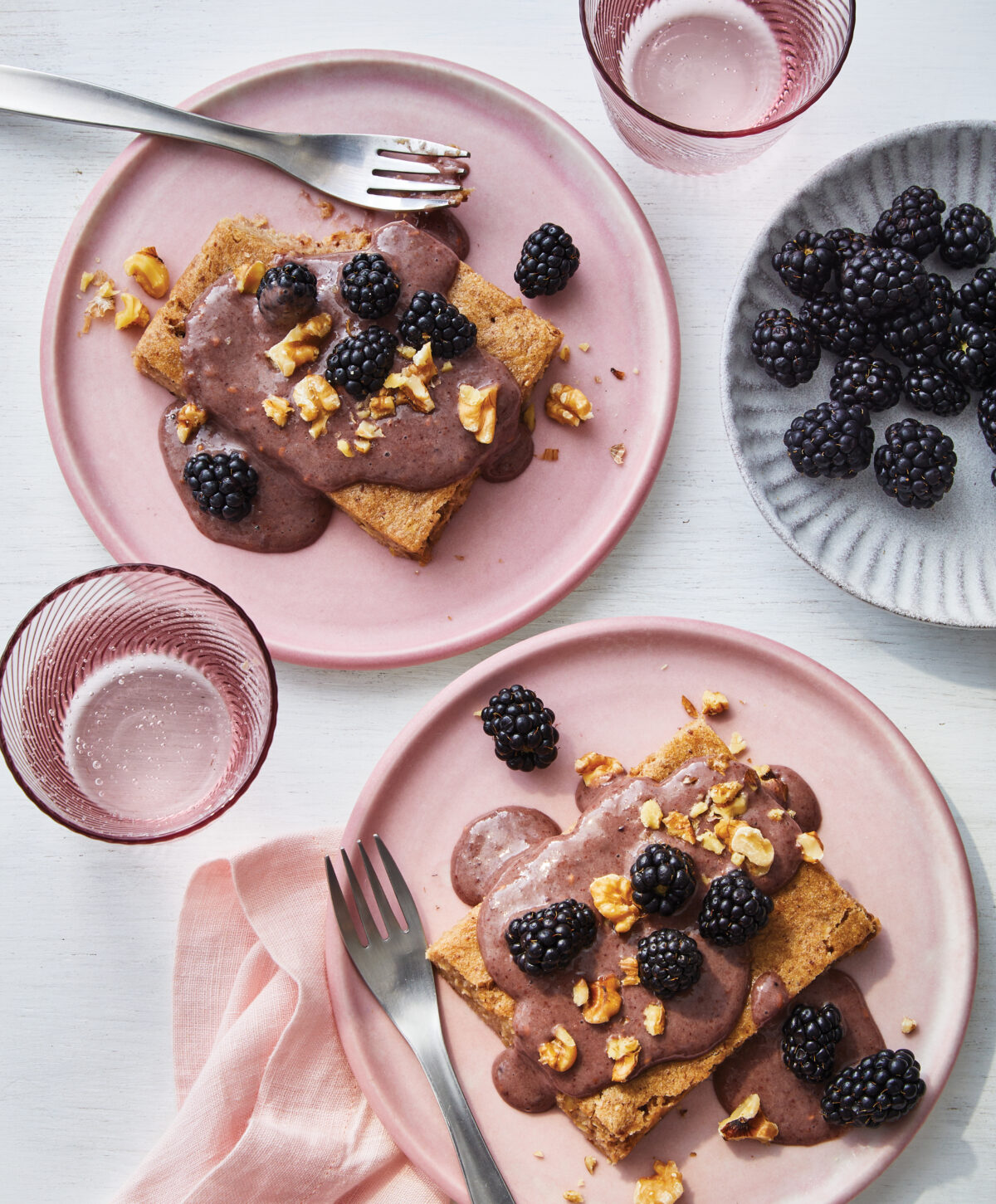 Banana–Walnut Cake with Blackberry–Almond Butter Sauce Recipe
