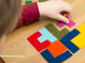 Child playing a mentally-stimulating game