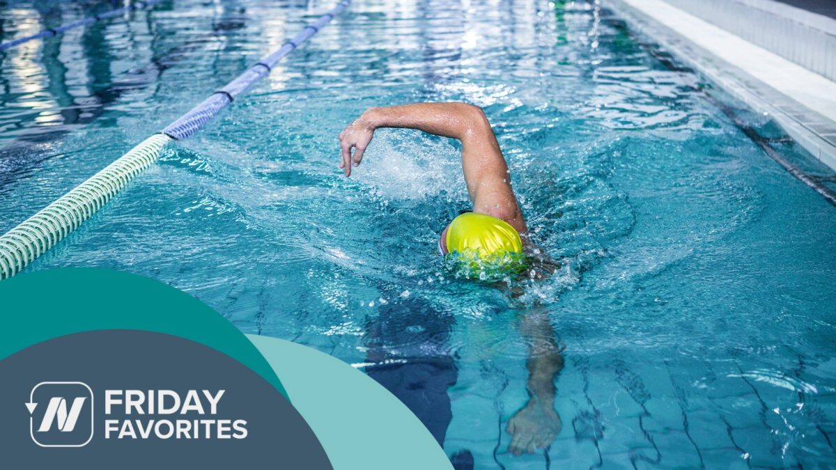 a person swimming