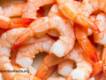 Closeup view of several cooked shrimps