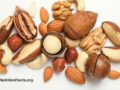 Assorted nuts on a white background