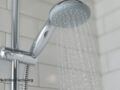 Water running from a showerhead