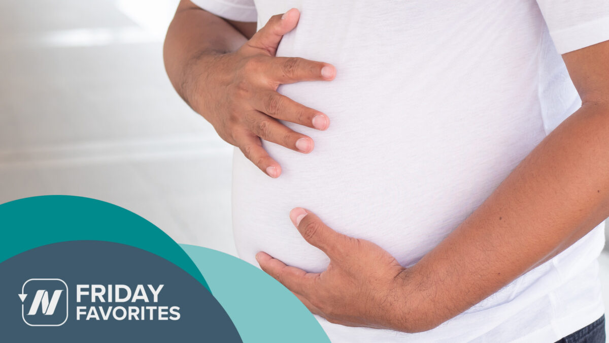 a person holding their stomach